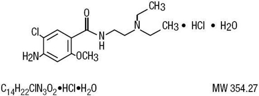 Σχηματική παράσταση μορίου μετοκλοπραμίδης