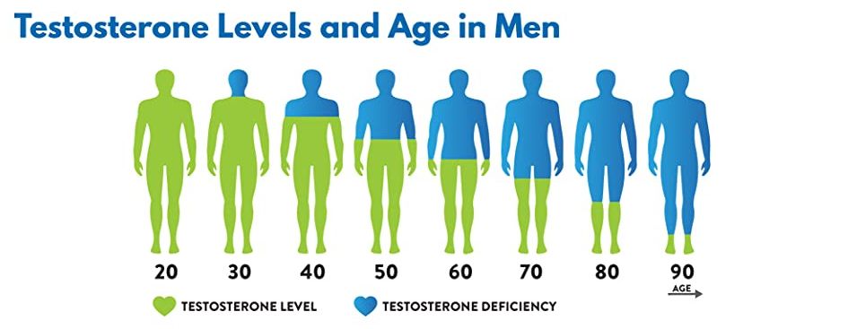 Τα επίπεδα της τεστοστερόνης στους άνδρες σε συνάρτηση με την ηλικία